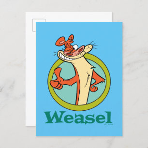 Weasel Thumbs Up Character Graphic Postcard