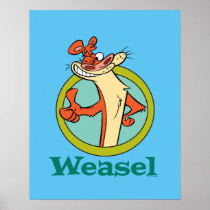 Weasel Thumbs Up Character Graphic Poster