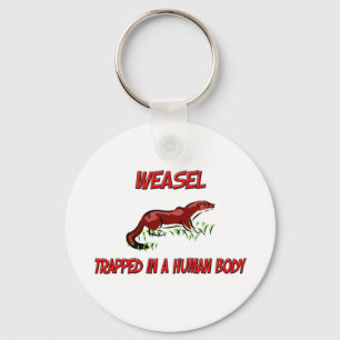 Weasel trapped in a human body key ring