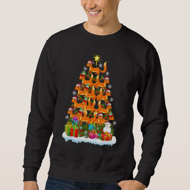Weasel   Xmas Holiday   Weasel Christmas Tree Sweatshirt (Front)