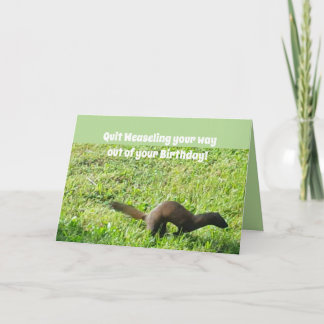 Weaseling Out Birthday Card