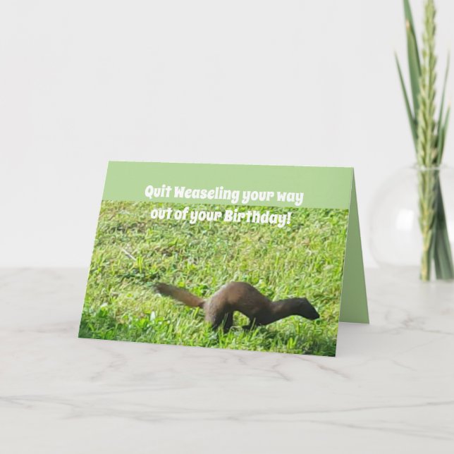 Weaseling Out Birthday Card (Front)
