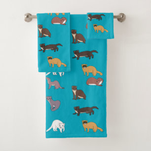 Weasels bath towel set