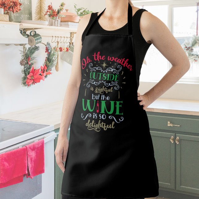 Weather and Wine Holiday Word Art Apron (Creator Uploaded)