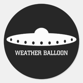 Weather Balloon UFO Classic Round Sticker