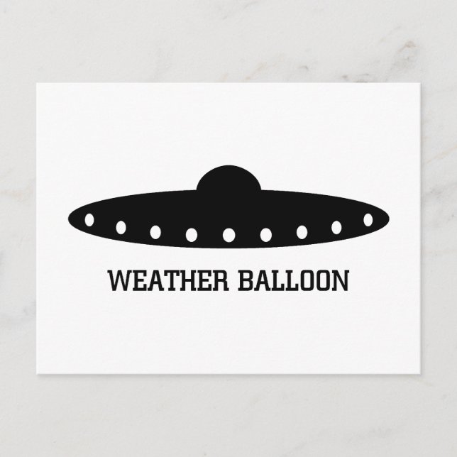 Weather Balloon UFO Postcard (Front)
