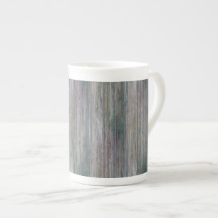 Weather-beaten Bamboo Wood Grain Look Bone China Mug