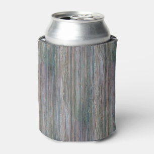 Weather-beaten Bamboo Wood Grain Look Can Cooler