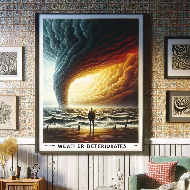 Weather Deteriorates Poster (art, contemporary ,vintage style wall poster, home decor, living room, and office centerpiece)