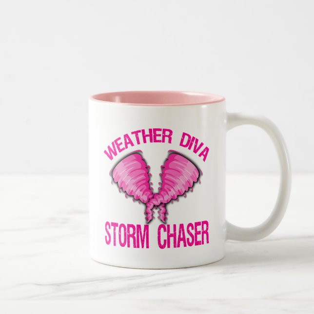 Weather Diva Storm Chaser Two-Tone Coffee Mug (Right)