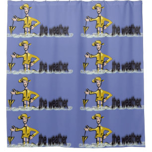 Weather Forecast in rainwear Shower Curtain