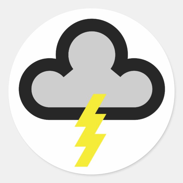 Weather Lightning Flash Symbol Classic Round Sticker (Front)