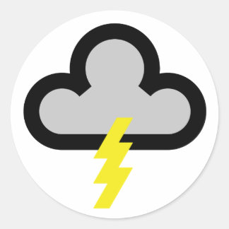 Weather Lightning Flash Symbol Classic Round Sticker