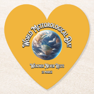 Weather Never Rests. World Meteorological Day. Paper Coaster