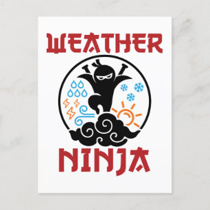 Weather Ninja Meteorologist Meteorology Weatherman Postcard