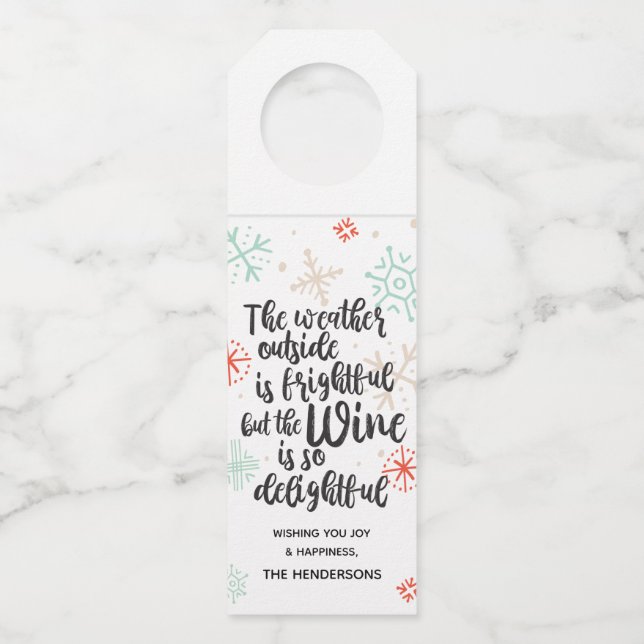 Weather Outside is Frightful Christmas Bottle Tag (Front)