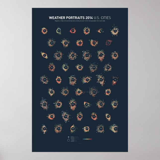 Weather Portraits 2014: U.S. Cities Poster (Front)