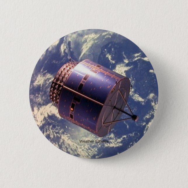 Weather Satellite 6 Cm Round Badge (Front)
