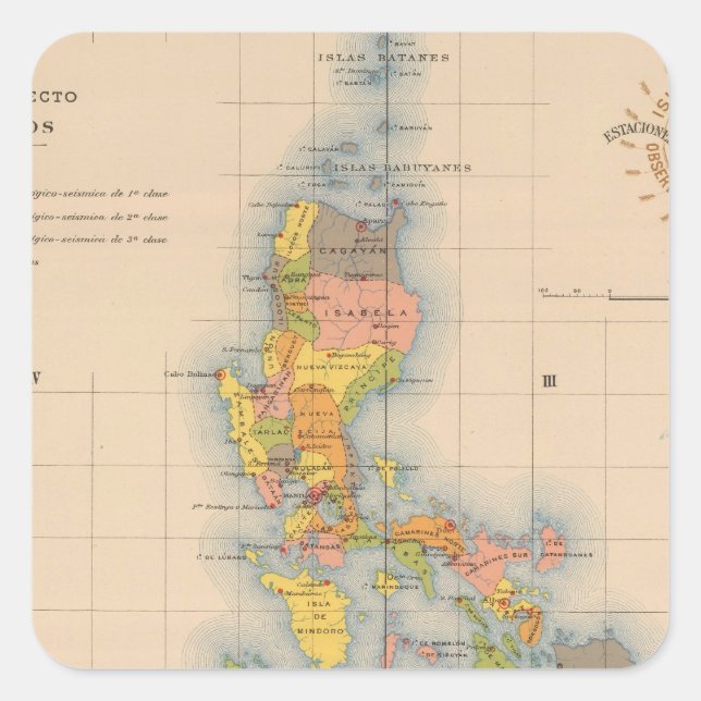 Weather Stations Seismic No 5 Square Sticker (Front)