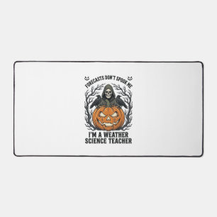 Weather Teacher Halloween Spooky Reaper Pumpkin De Desk Mat
