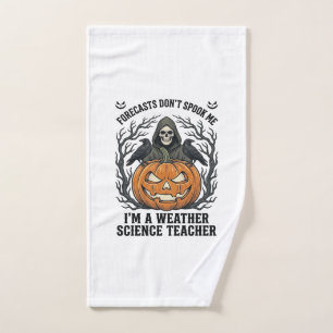 Weather Teacher Halloween Spooky Reaper Pumpkin De Hand Towel
