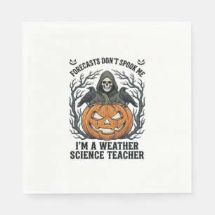 Weather Teacher Halloween Spooky Reaper Pumpkin De Napkin