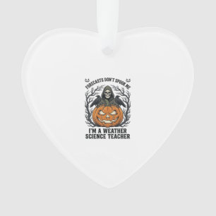 Weather Teacher Halloween Spooky Reaper Pumpkin De Ornament