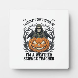 Weather Teacher Halloween Spooky Reaper Pumpkin De Plaque