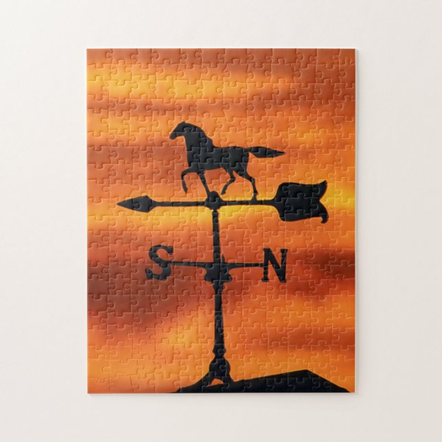 Weather Vane at Sunset Jigsaw Puzzle (Vertical)