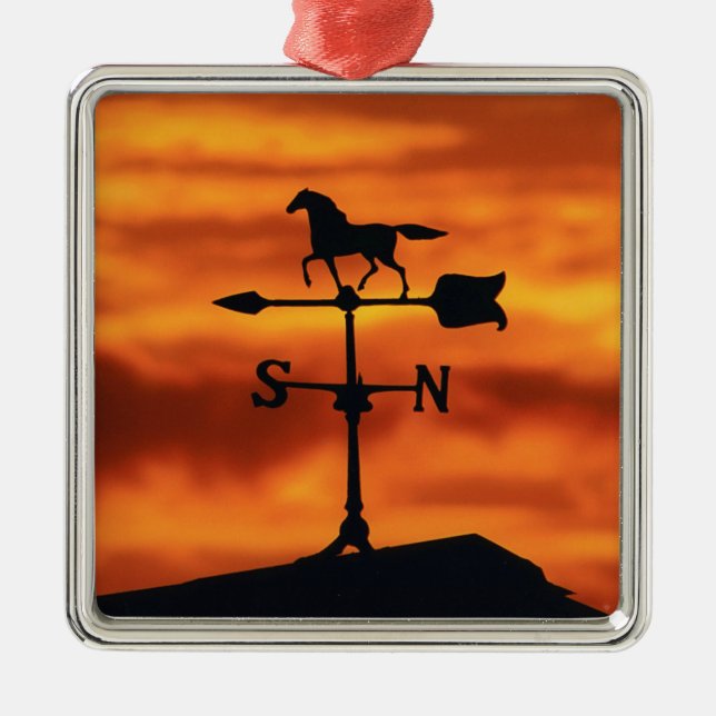 Weather Vane at Sunset Metal Tree Decoration (Front)