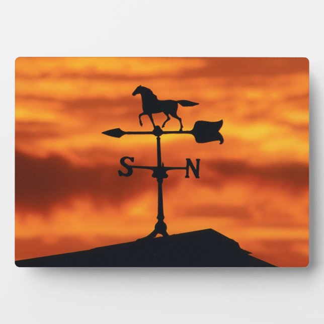 Weather Vane at Sunset Plaque (Front)