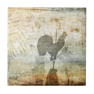 Weather Vane Rooster Tile