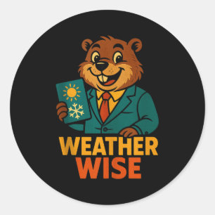 Weather Wise Groundhog Predictor Humor Tank Top  Classic Round Sticker
