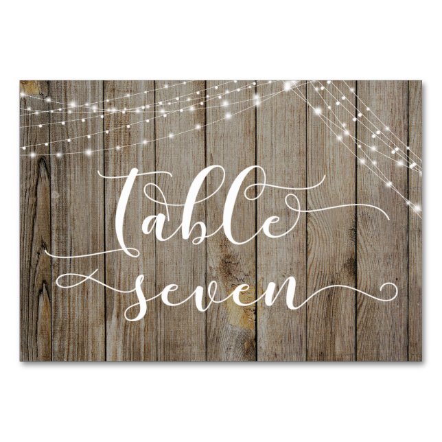 Weather Wood & Light Strings Table Seven Card (Back)