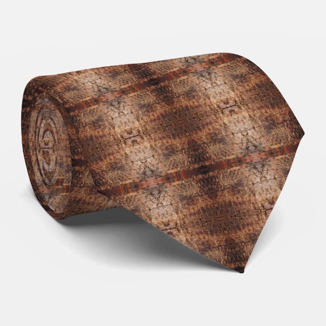 Weathered Aged Wood Photo Closeup Pattern Design Tie (Rolled)