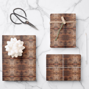 Weathered Aged Wood Photo Closeup Pattern Design Wrapping Paper Sheet
