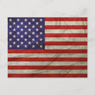 Weathered American Flag Postcard
