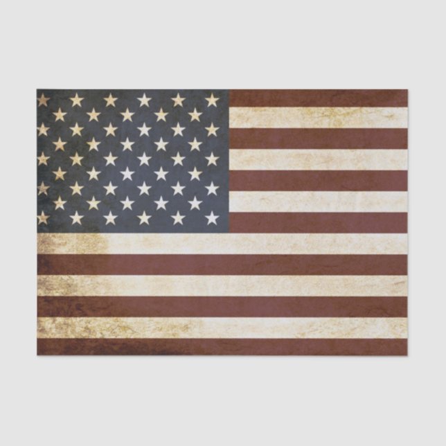 Weathered American Flag Tissue Paper (Front)