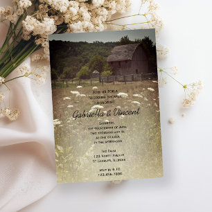 Weathered Barn Country Wedding Shower Invitation