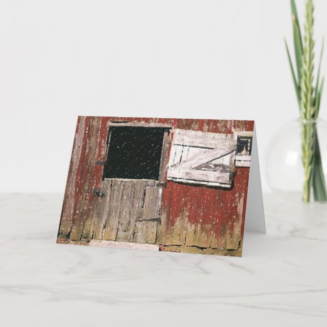 Weathered Barn Door Blank Greeting Card (Front)