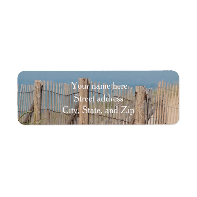 Weathered Beach Fence Return Address Label (Front)