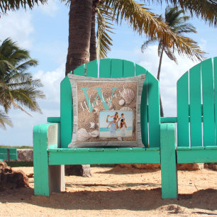 Weathered Beach Wood Sand Monogram Cushion