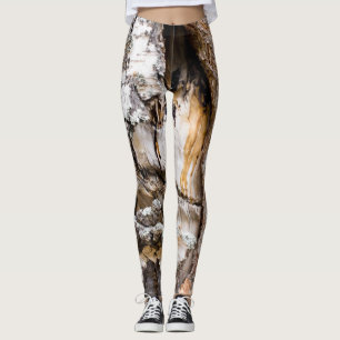 Weathered birch trunk leggings