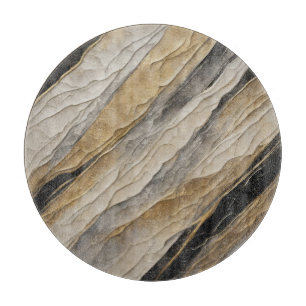 Weathered Black and Gold Stripe Cutting Board