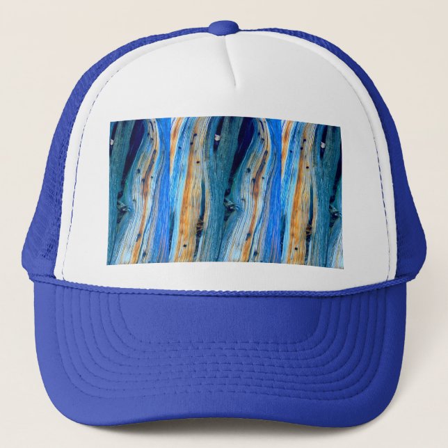 weathered blue barnwood trucker hat (Front)