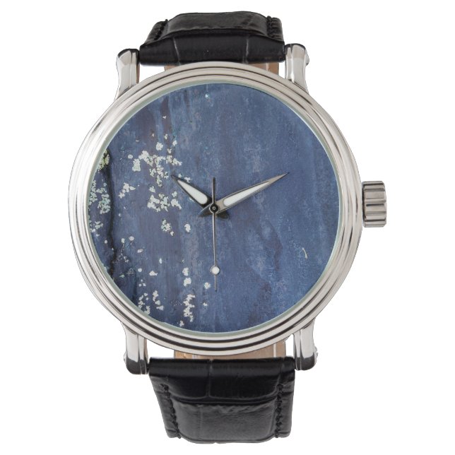 Weathered Blue Paint Abstract Watch (Front)