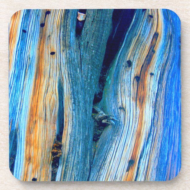 weathered blue rustic barn boards coaster (Front)