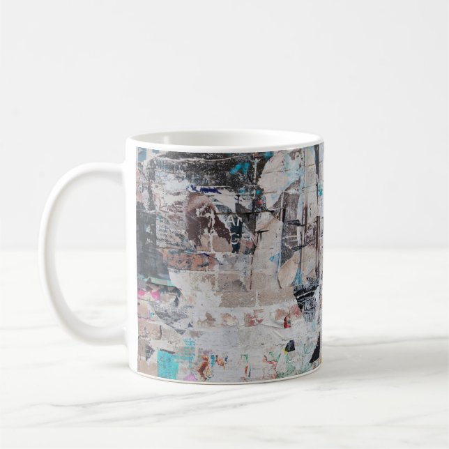 Weathered Brick: Urban Poster Wall. Coffee Mug (Left)