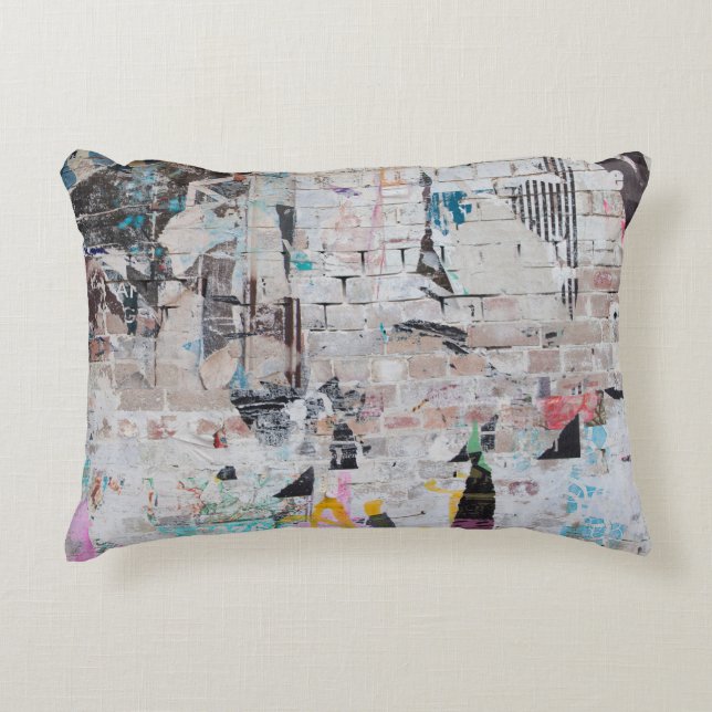 Weathered Brick: Urban Poster Wall. Decorative Cushion (Front)