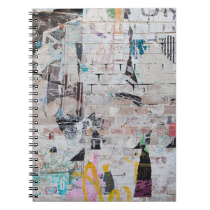 Weathered Brick: Urban Poster Wall. Notebook